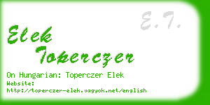 elek toperczer business card